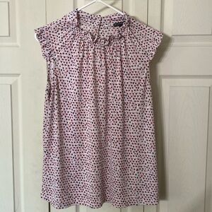 Adrianna Papell sleeveless ruffled top Womens Size L